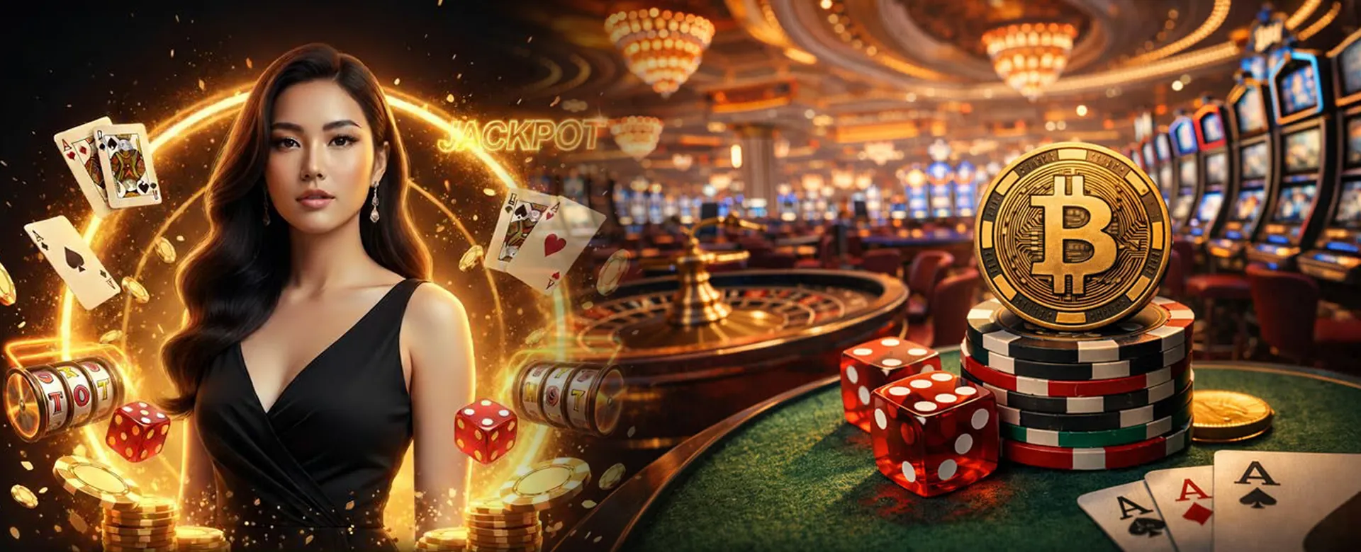 Vibrant online casino background with neon lights